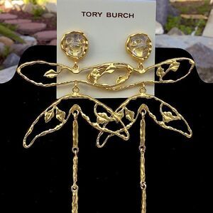 TORY BURCH DRAGONFLY EARRINGS 18K GOLD BRASS PLATED